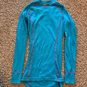 Craft Long Sleeve Running Shirt, Women’s Small, Pink/Blue